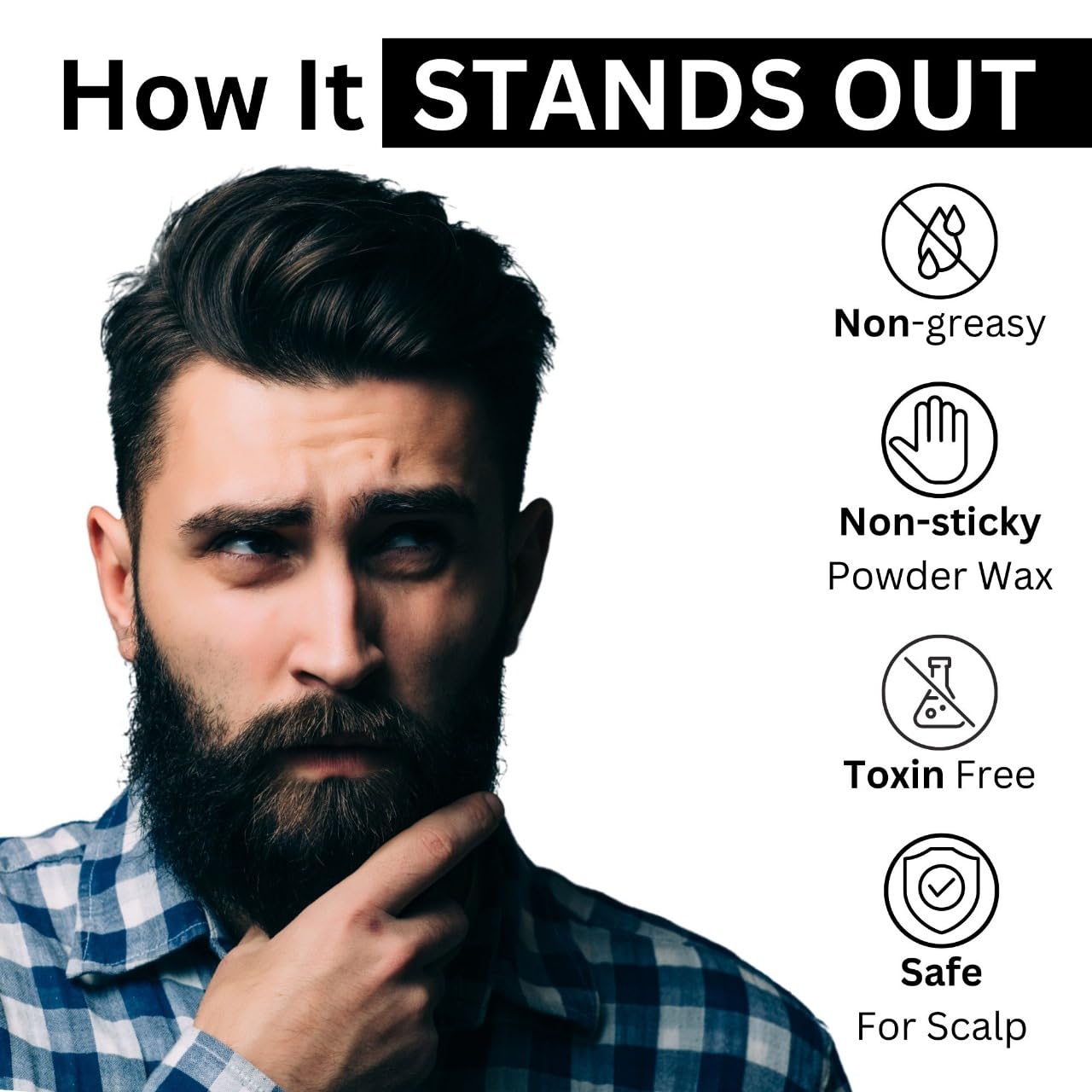 Hairtique Hair Powder for Men - Hair Volume Powder 12 Hours Strong Hold, Hair Volumizing Powder for Men – Matte Finish, Long-Lasting Hold, Volume & Texture – 15g 3