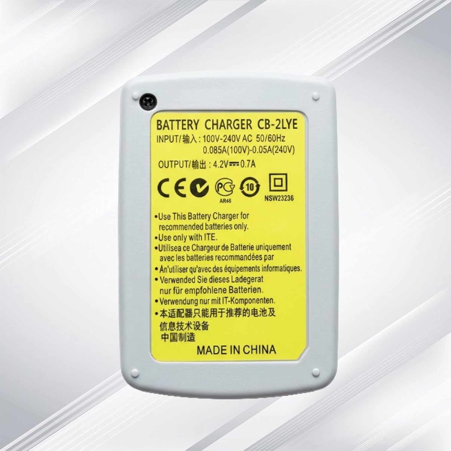 CB-2LY CB-2LYE NB-6L NB-6LH Quick Battery Charger Compatible with Canon Compatible with Canon PowerShot D10 D20 S90 S95 S120 SD770 SD980 SD1200 SD1300 SD3500 is SD4000 is DSLR Digital Camera