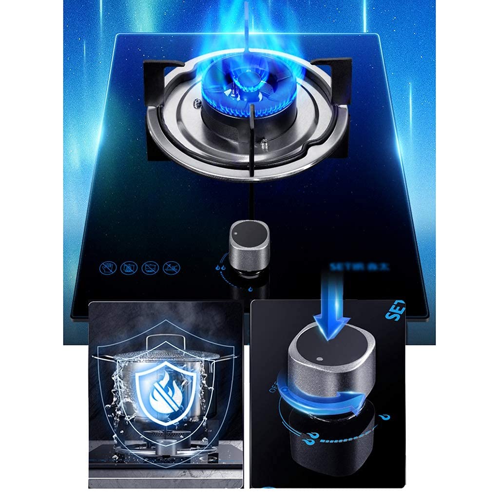 Mini Estufa de Gas, Quemador Integrado de 5,0 Kw, Gas Negro sobre vitrocerámica/Estufa/Placa, para Calentar, hervir, hervir, freír, hervir a Fuego Lento
