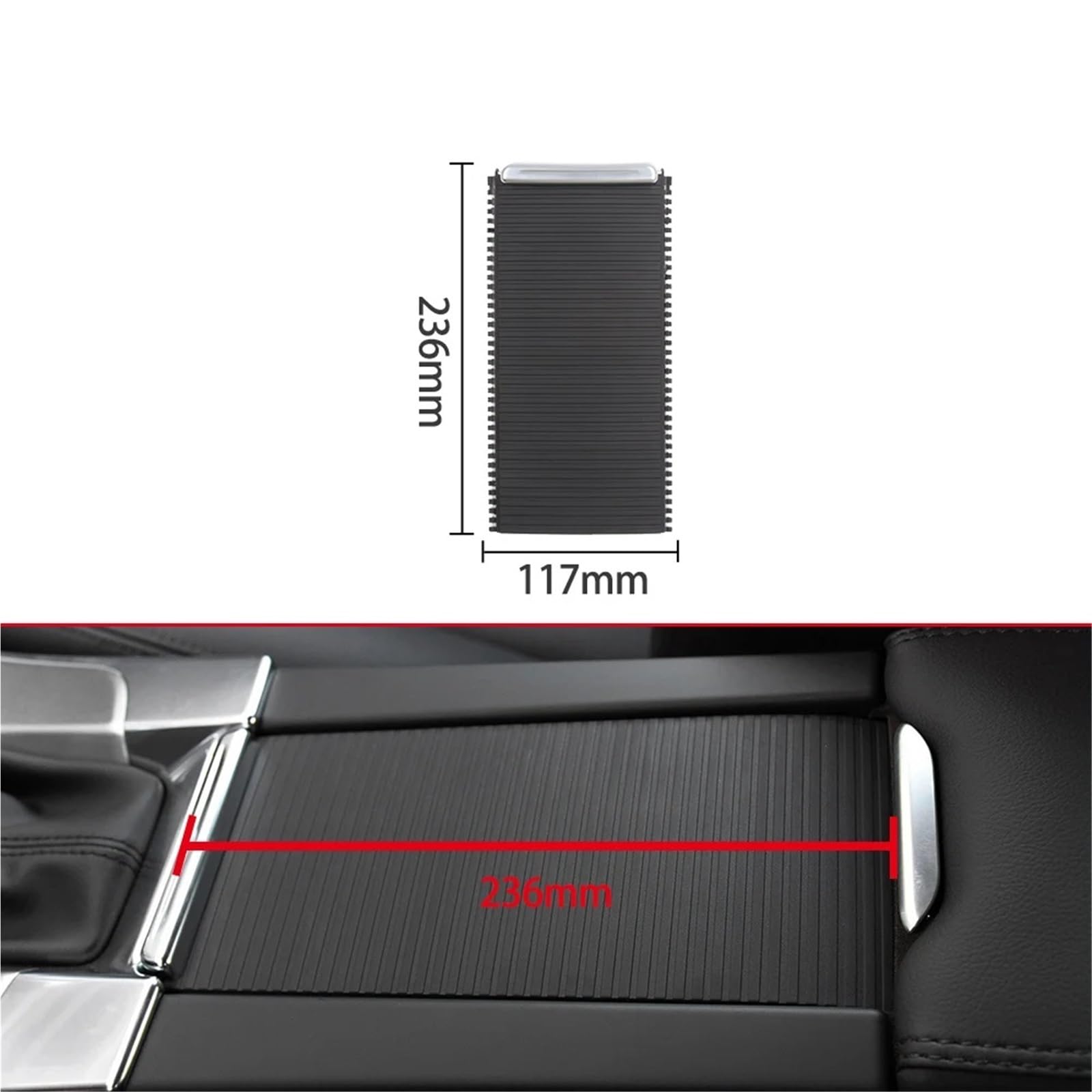 Konsola Środkowa Pasuje do Volvo XC60 2009-2017 S60 S60L 2011-19, rolety przesuwne, uchwyt na kubek, osłona rolety 39868873(Forged carbon)