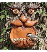 Tree Faces Decor Outdoor, Eyes Glow in Dark Tree Face for Tree Decoration, Tree Face Bird Feeder ...
