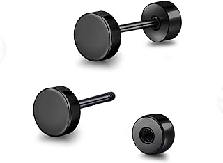 Hypoallergenic Titanium Screw Back Flat Back Dot Stud Earrings 3mm-5mm Simple Classic Helix Tragus