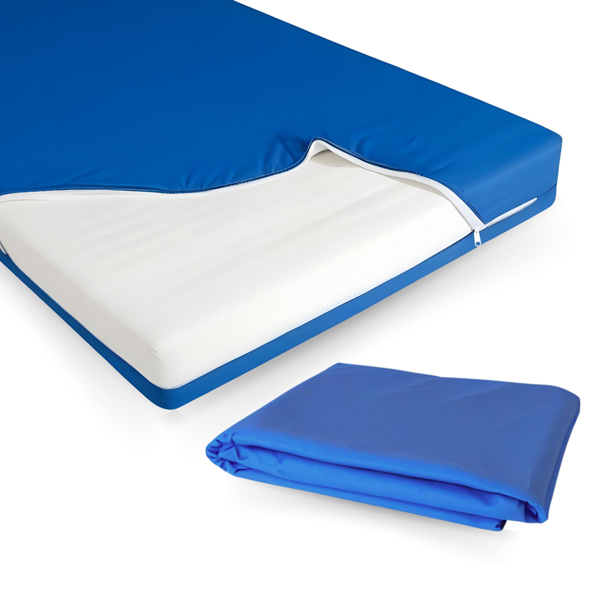 Coprimaterasso sanitario 90 x 190 x 15 cm, rivestimento impermeabile, traspirante e ignifugo, protezione per letto facile da pulire, cerniera con patta di protezione (90 x 190 x 15)