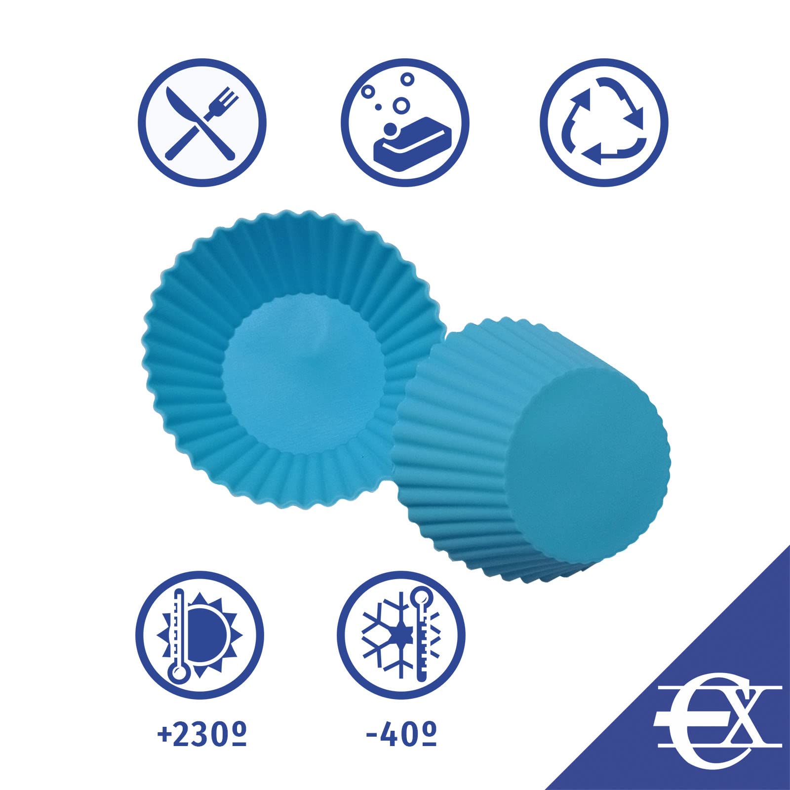 Stampo Muffin In Silicone EUROXANTY - 24 Pezzi, Riutilizzabile E Facile Da Pulire