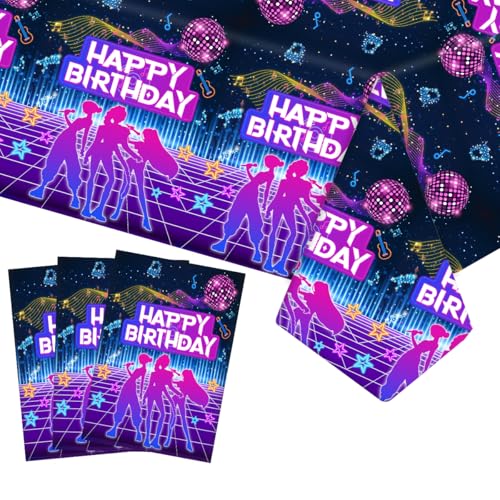 3Pcs Kpop Music Birthday Party Disposable Tablecloth Disposable Plastic Table Cover for Music Themed Birthday Party 54x108