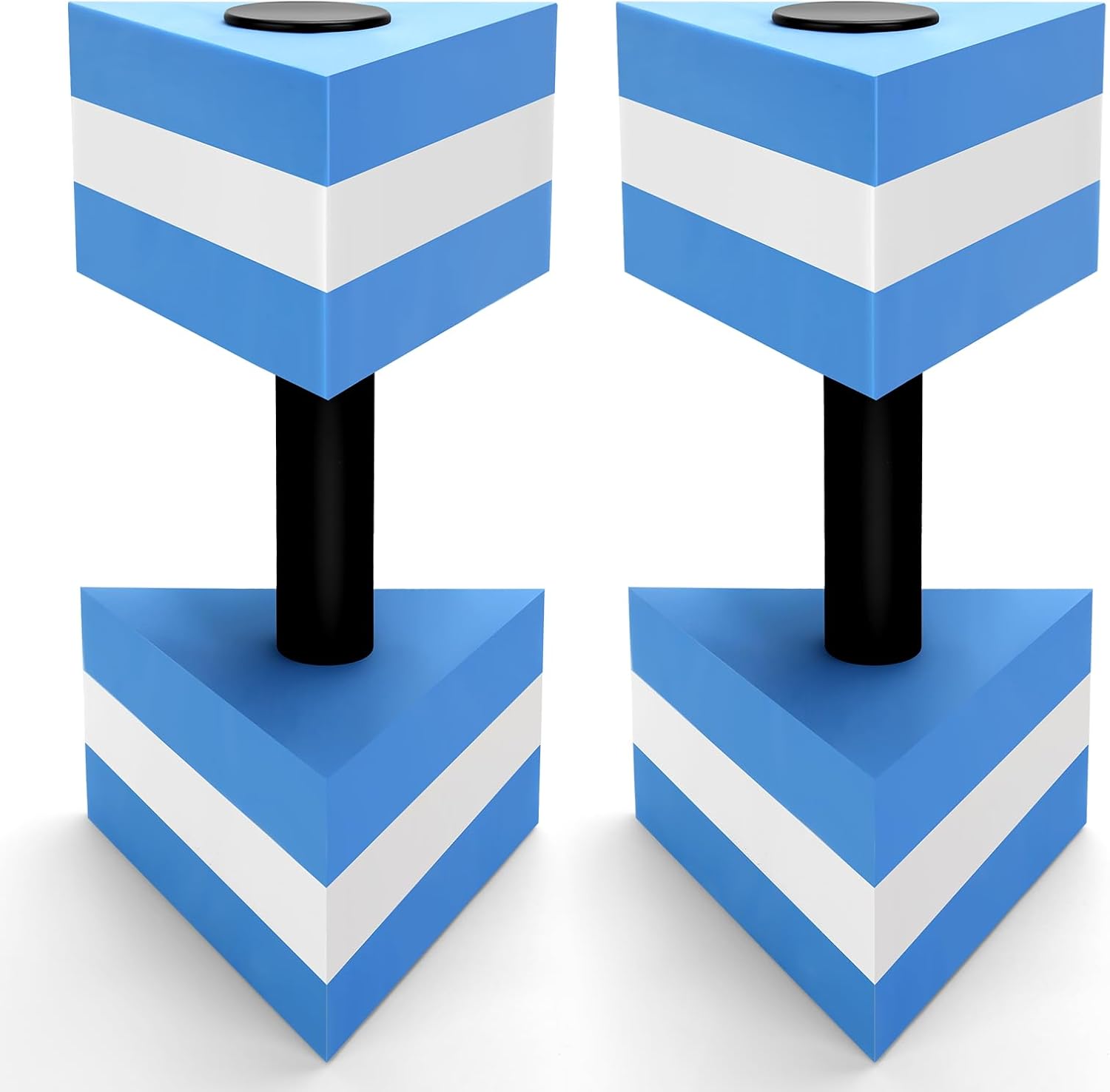 Yummy Sam 2 Pcs Sports Aquatic Exercise Dumbells, High-Density EVA-Foam Triangle Aqua Fitness Barbells Water Weights for Pool Exercise, Water Aerobics Equipment for Water Fitness Weight Loss