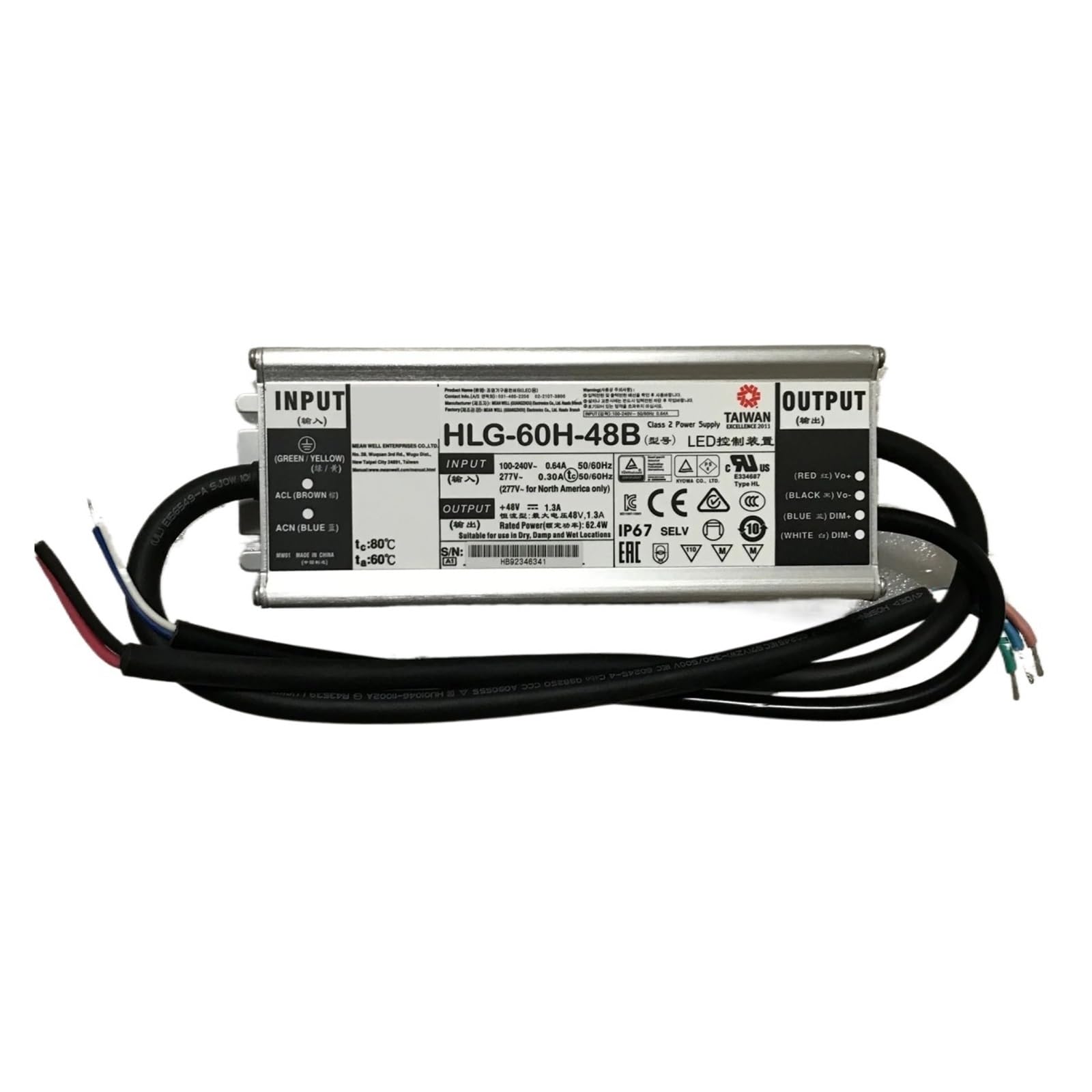 BRODEFUP LED power supply HLG-60H-20B HLG-60H-24B HLG-60H-30B HLG-60H-36B HLG-60H-42B HLG-60H-48B HLG-60H-54B 60W(HLG-60H-24B)