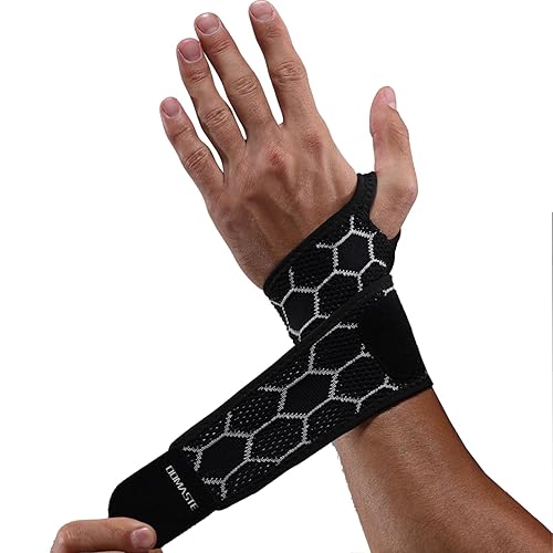Domaste Muñequera para alivio del túnel carpiano, soporte ligero de compresión sin neopreno para entrenamiento, mujeres y hombres, muñequeras Domaste Muñequera para alivio del túnel carpiano, soporte ligero de compresión sin neopreno para entrenamiento, mujeres y hombres, muñequeras