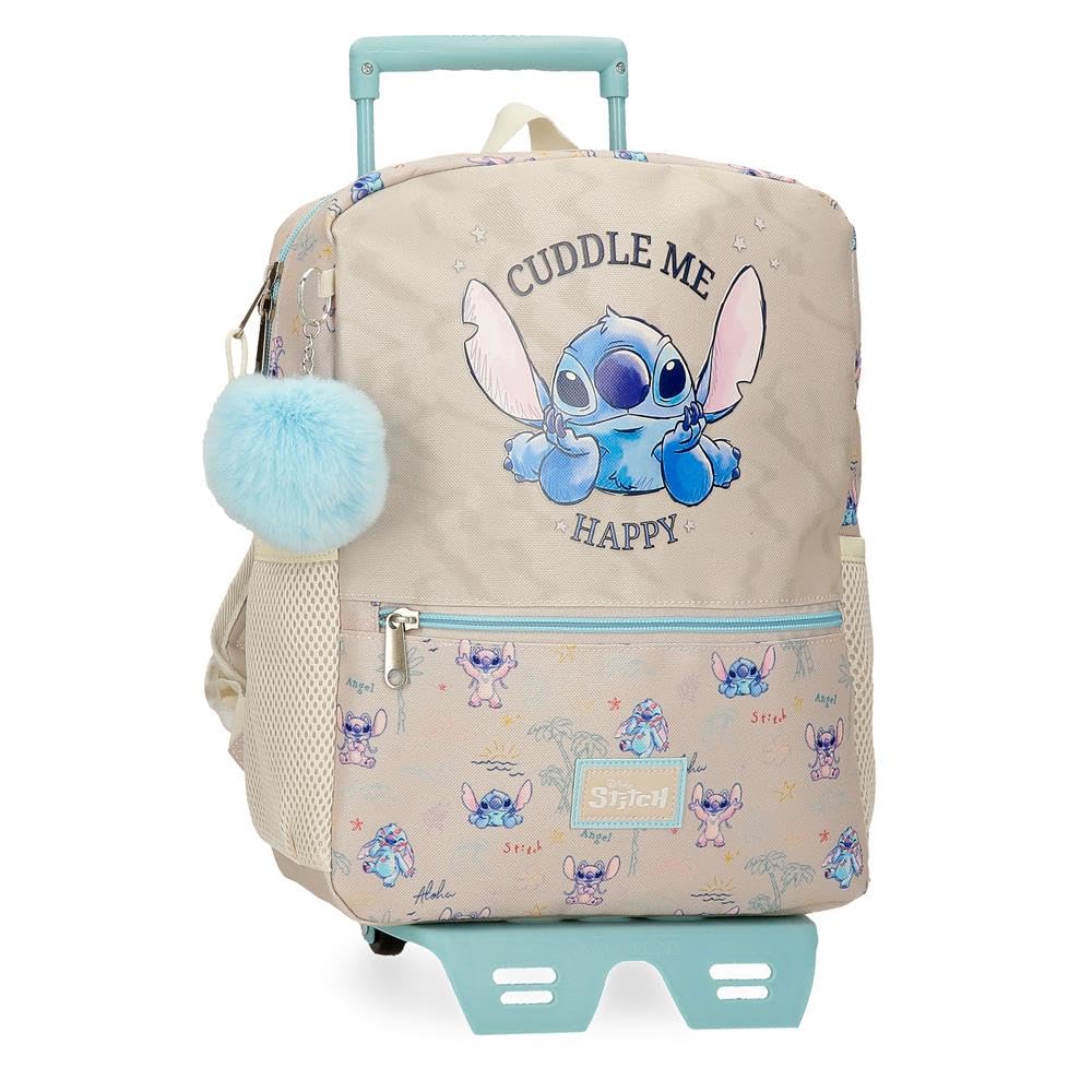 Disney Joumma Disney Stitch Cuddle me happy Mochila, fabricada en poliéster, Tirantes anchos y ajustables que se adaptan perfectamente a la espalda. De Joumma Bags