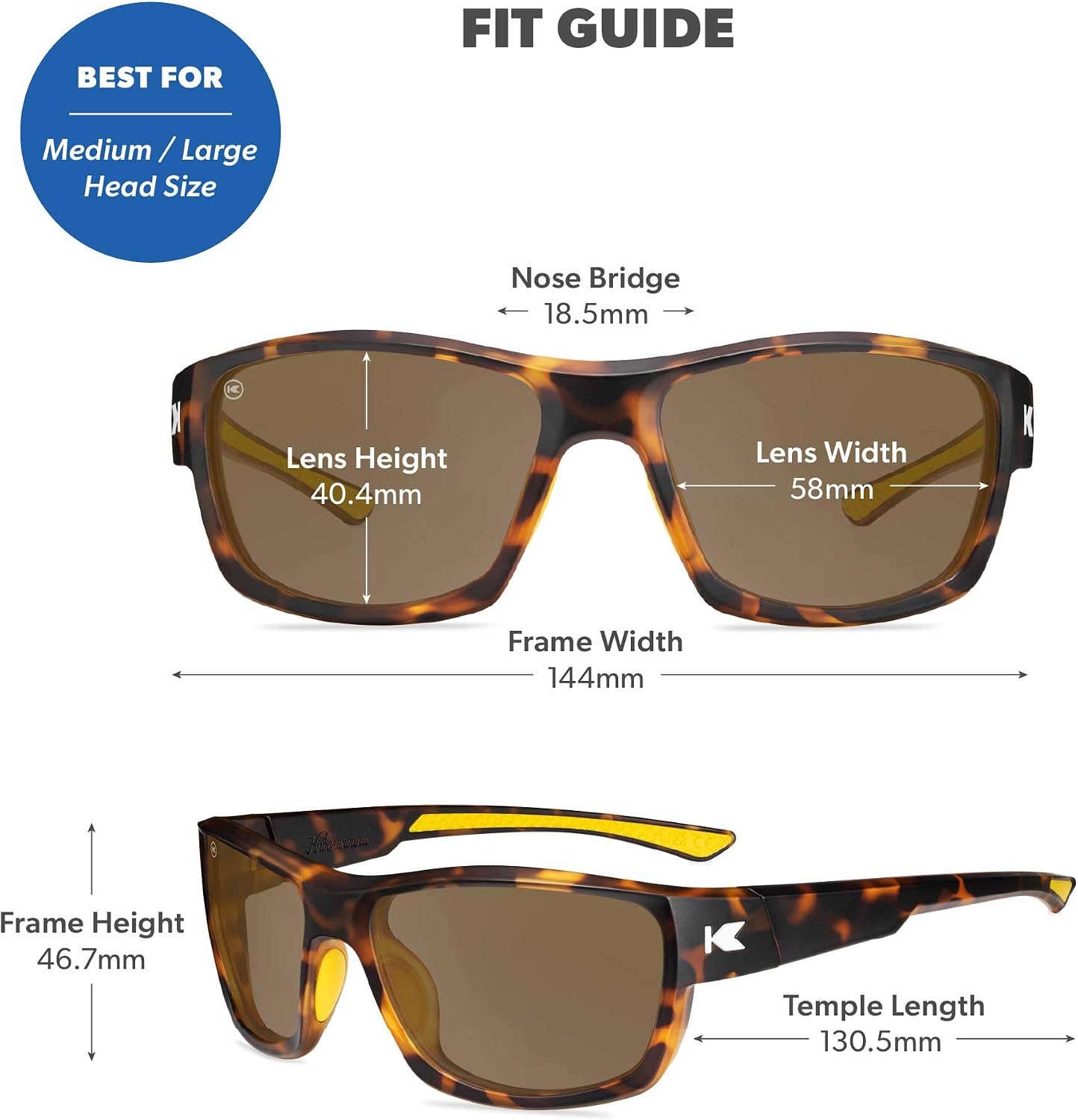 Knockaround High Stakes Sport Polarized Wraparound Sunglasses for Men & Women - UV400 Protection - Fishing, Running, Baseball