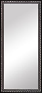 Frame My Mirror Brown Full Length Mirror, 70" x 28" Dressing Room Mirror, Wood Frame, True Reflections Glass, Cherry Chocolate Finish, Solano Design, Lean Against Wall or Wall-Mounted, Made in USA