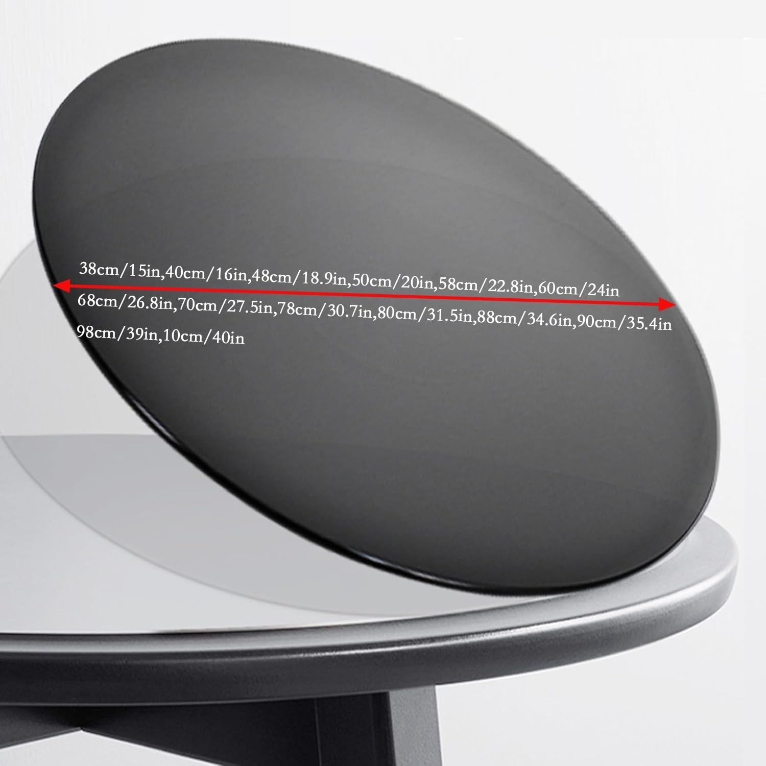 18" 20" 24" 28" Black Glass Table Top Round Table Top Replacement Glass with Beveled Polished Edge, 1/4 Inch Thick(40cm/16in)