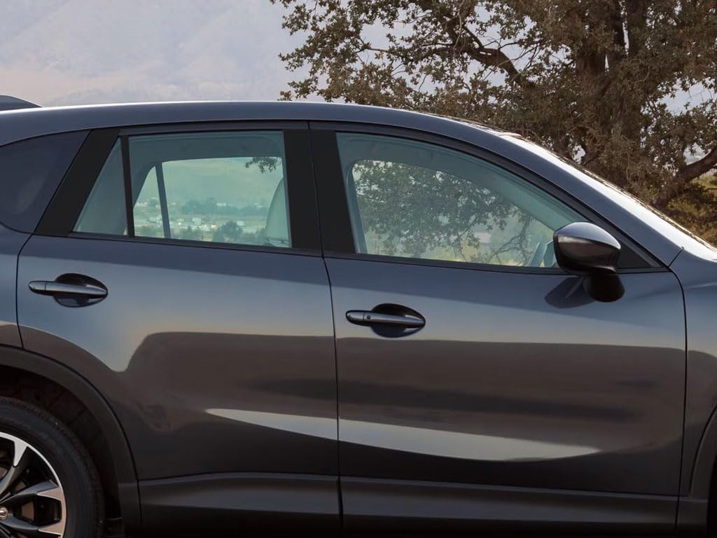 Rvinyl Pillar Post Pre Cut Window Trim Kits in Gloss Black Compatible with Mazda CX-5 2013-2016 - Adhesive Backs