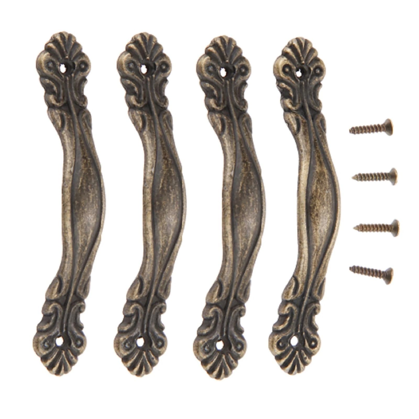 Cidegoo One Color Vintage Bronze Cabinet Knobs 16Pcs Flower Drawer Pulls 82X15mm Zinc Alloy