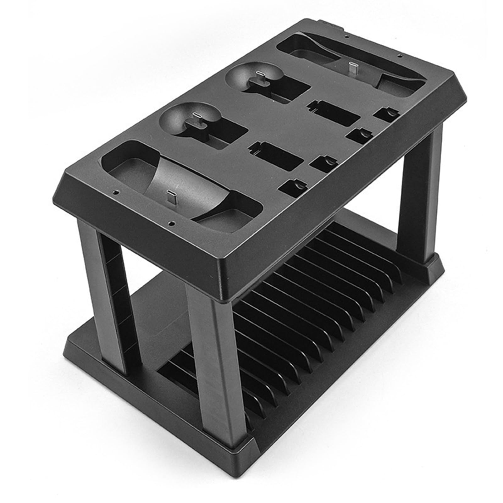 Stazione di ricarica portatile Supporto per organizer portatile Stand Controller Stand con Slot di archiviazione per disco per controller di gioco