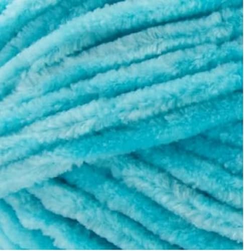 Miniatura 3 de Premier Yarns - Ovillo de terciopelo retro, bola grande, 9.8 onzas, paquete de 2 unidades con marcadores de puntada Bella's Crafts (Aqua)
