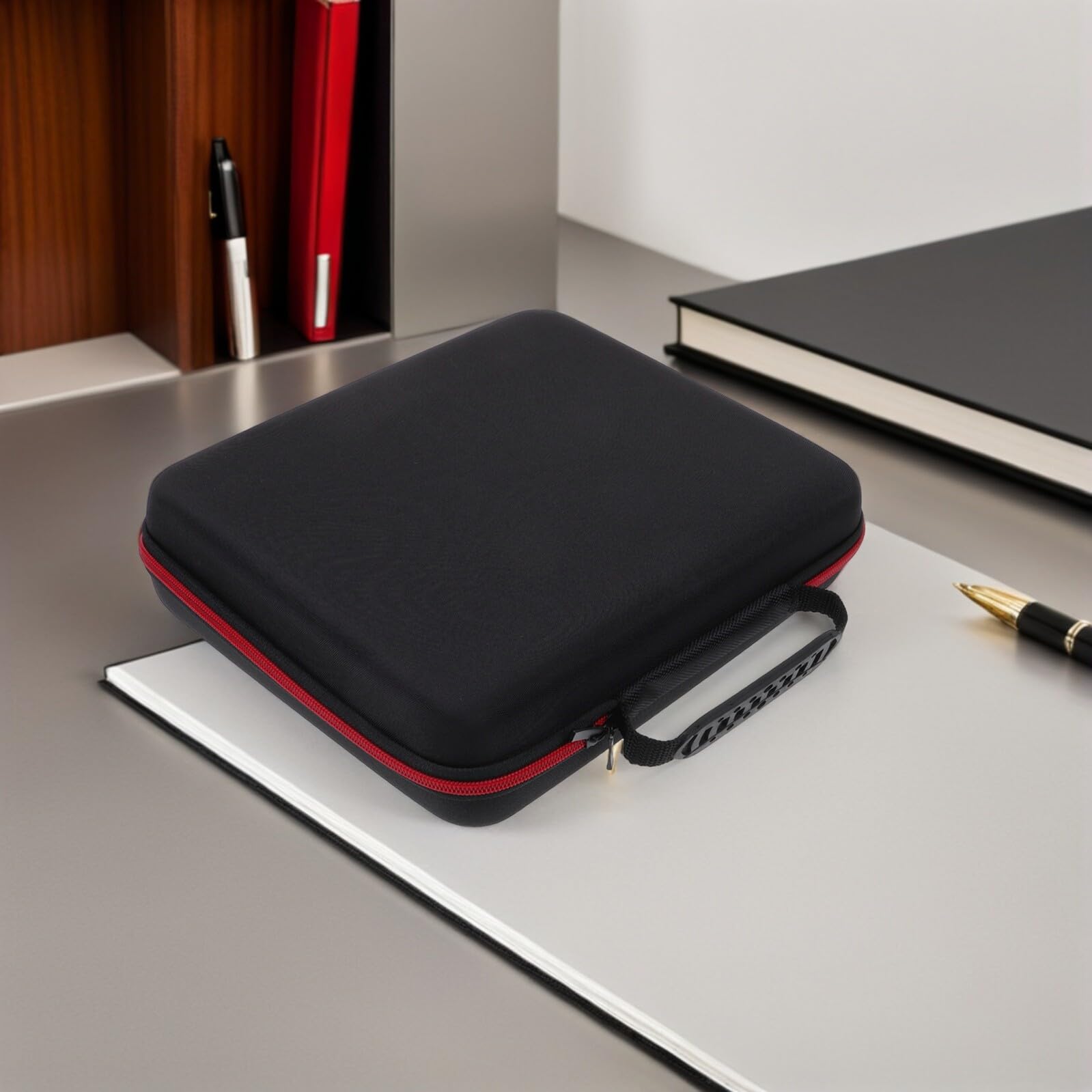 VANZACK Estuche Rígido para Micrófonos Inalámbricos 2 Unidades Tamaño 29X26X7 CM Material EVA Resistente a Impactos Bolsa de Viaje para 4 Micrófonos de Mano Adecuado para Uso en