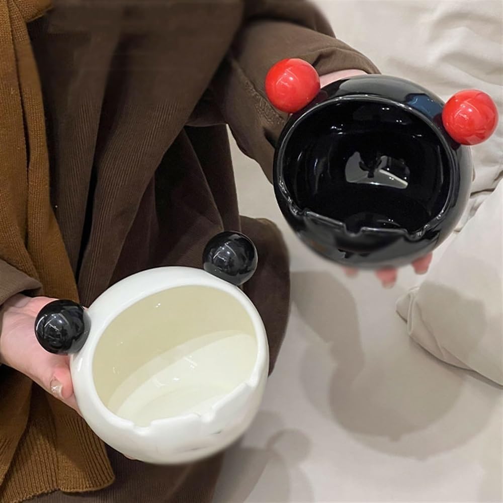 Ash Trays White Ceramic Ashtray Portable Ashtray for Smokers Desktop Ashtray for Outside Indoor Home Office Decor or Put Key Candy Cigarette Ashtray