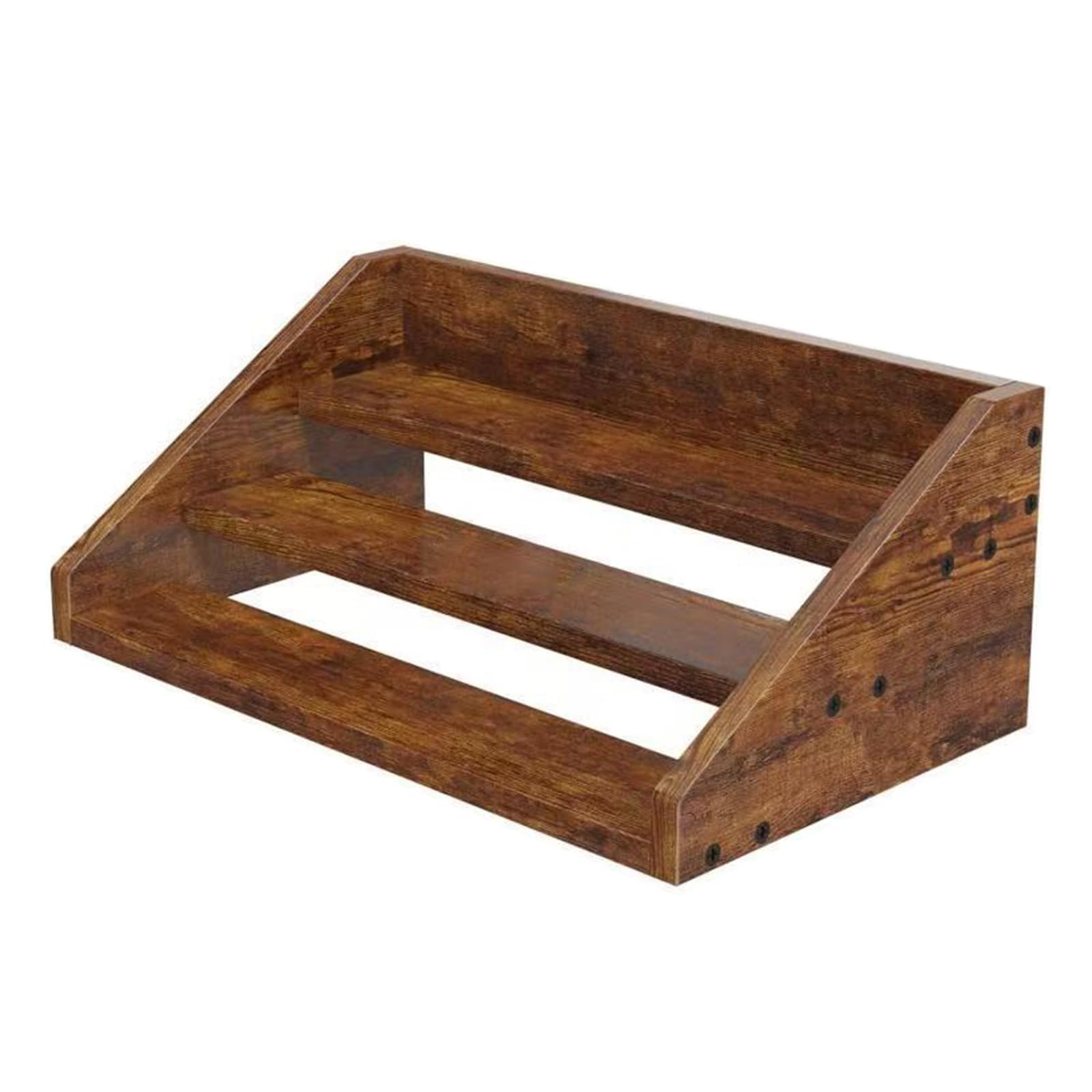 Zeiwohndc 3 Step Wooden Seasoning Display for Cabinet or Countertop Holds Most Regular Size Bottles and Jars Sturdy Seasoning Rack