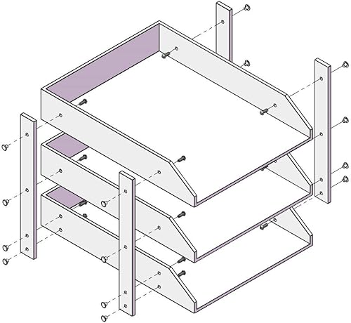 Miniatura 5 de Thipoten - Organizador de escritorio de cuero, 3 niveles apilable para suministros de oficina, papel, archivo, revista, organización de oficina