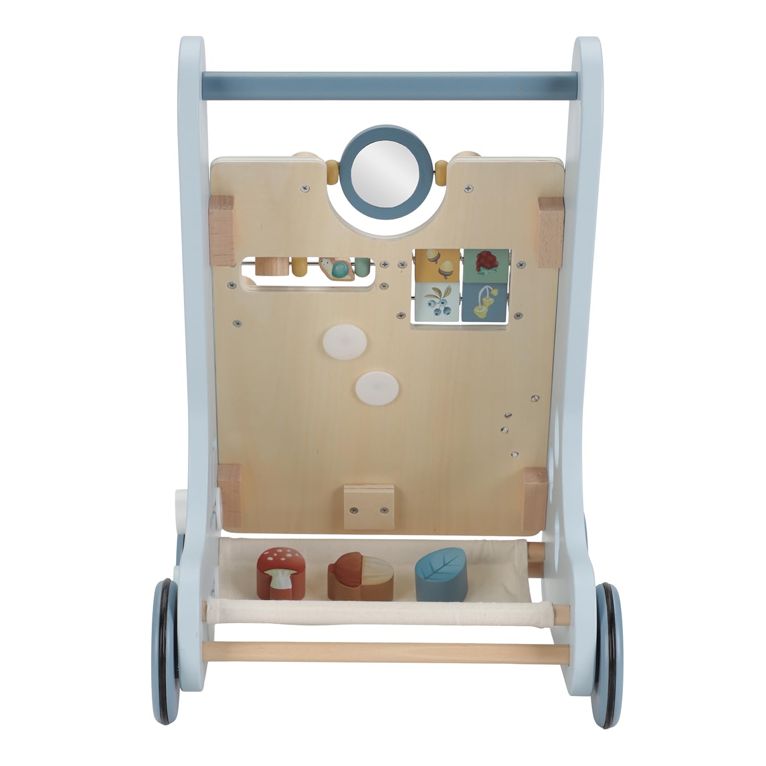 Little Dutch Forest Friends 7232 - Carrito de madera para actividades de madera, color azul