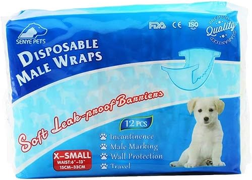 SENYE PET Pañales desechables para perros 12 unidades