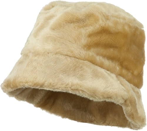 Jeanne Simmons Sombrero de cubo de ala grande de piel sintética - Beige