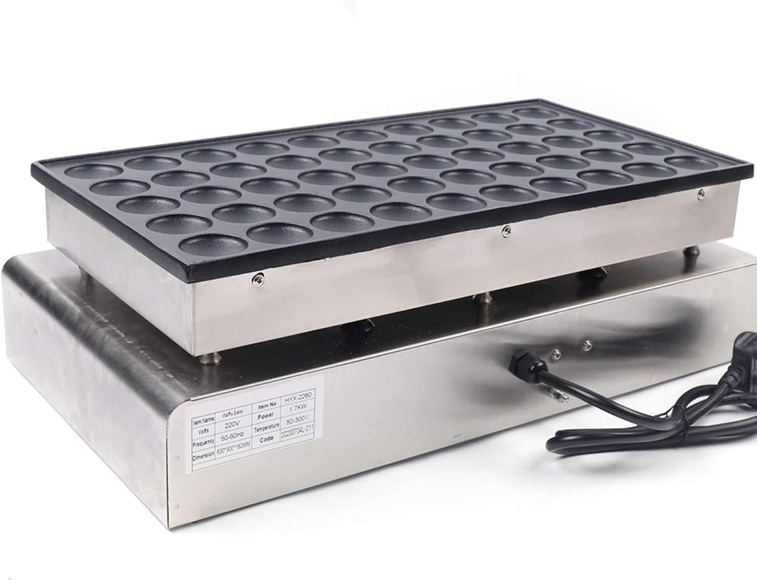 Commercial Electric Nonstick Mini Waffle Pancake Maker Pancake Griddle for Restaurants,50 Holes Dutch Pancake Baker Maker, Waffle Pancake Machine for Commercial or Home Use