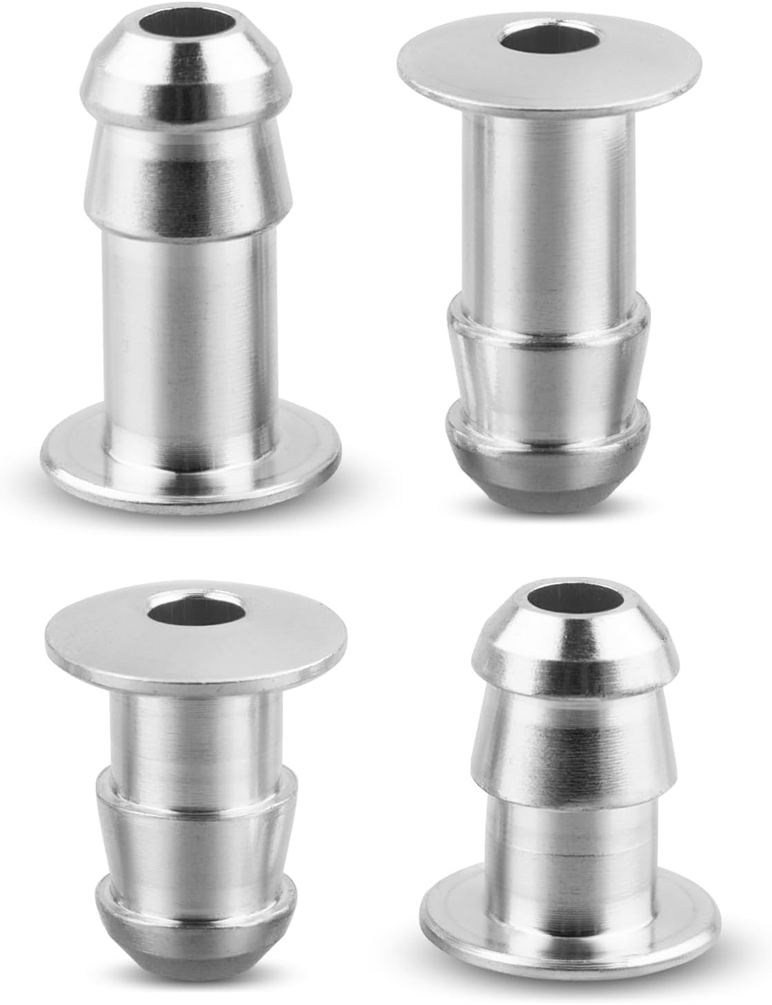 Handle Rivet Kit Fit for Ski-Doo Snowmobile Replace 860200525, Silver, Include 2Pcs Long & 2Pcs Short Aluminum Rivets