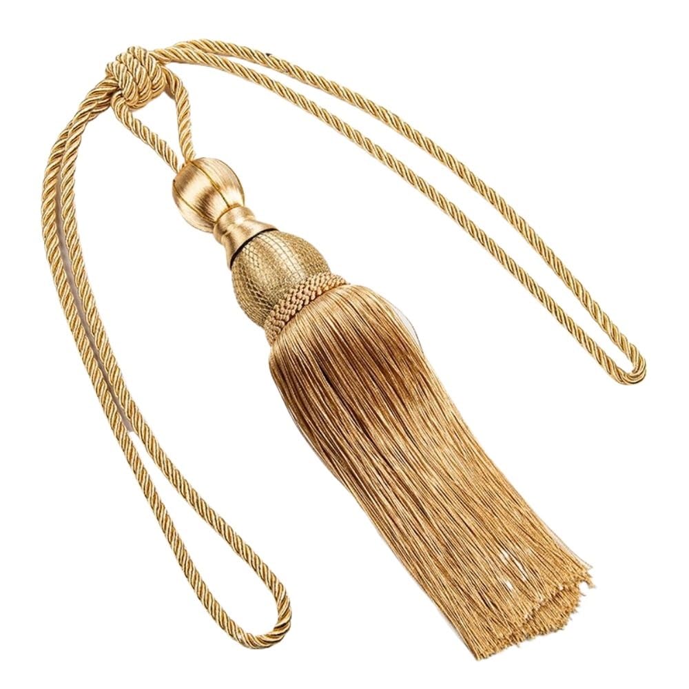 YATINGZHANG Tie Backs For Curtains Punch-free Curtain Tassels Tieback Multicolor No Installation Tassel Ties Gold Wire Hanging Ball Polyester Yarn(Gold)