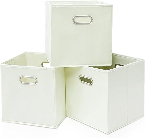 Contenedores de almacenamiento de tela negra, 13 x 13 x 13 pulgadas, cajas de almacenamiento plegables con doble asa, caja organizadora de tela y