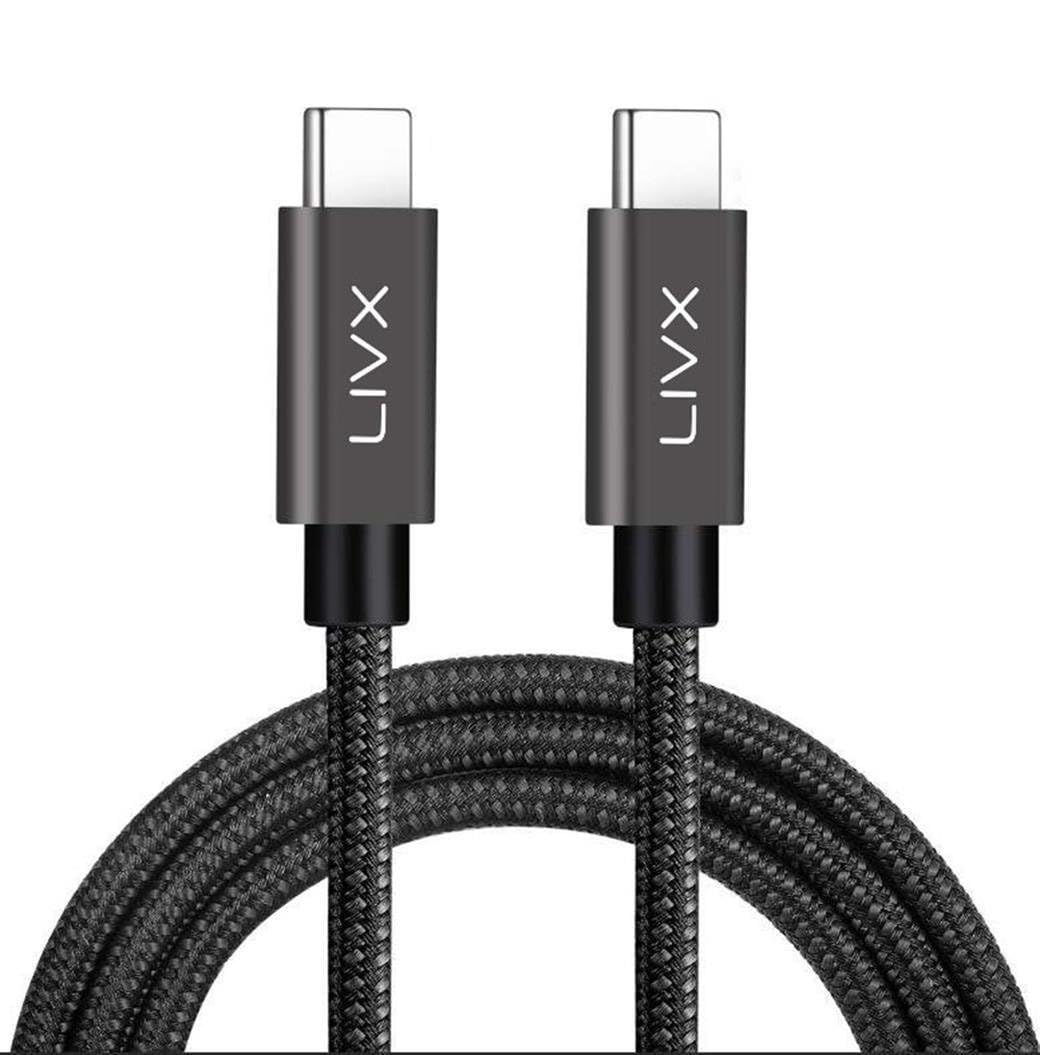LivX Force 100W Type-C to Type-C USB 3.1 Gen2 10 Gbps 4k@60hz Hızlı Şarj Data ve Görüntü Aktarım Kablosu Örgülü GN (3 Metre)