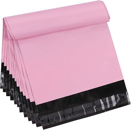 6.8 x 10 inch Pink Poly Mailer Envelopes Shipping Bags with Self Adhesive Strip, Waterproof and Tear-Proof Postal Bags, Pack of 50