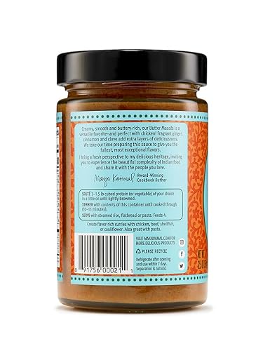 Maya Kaimal Butter Masala Sauce, 12.5 Oz, Mild Indian Simmer Sauce With Creamy Tomato And Ginger. Vegetarian, Gluten Free #TOP2