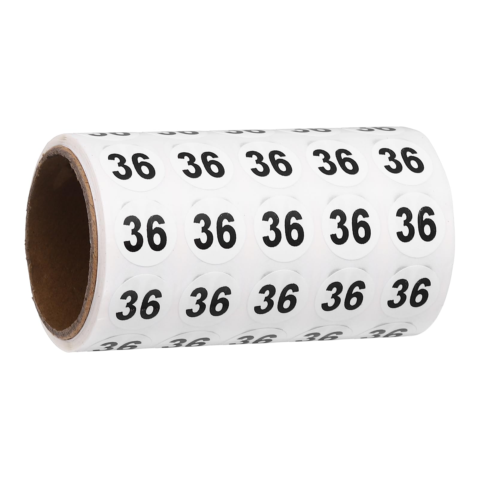 PATIKIL 1000pcs 0.6" Number Stickers, Number 36 Sticker Numbers Labels Round Small Vinyl Self Adhesive Label Circle Decals 1 Roll Dots for Photo Album Poster Organize Inventory, Black