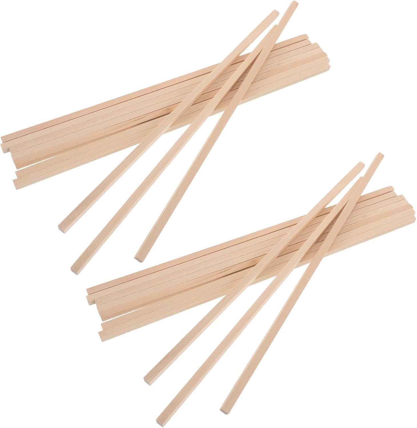 50pcs Beige Square Wooden Dowel Rods for Crafts, Unfinished Wood