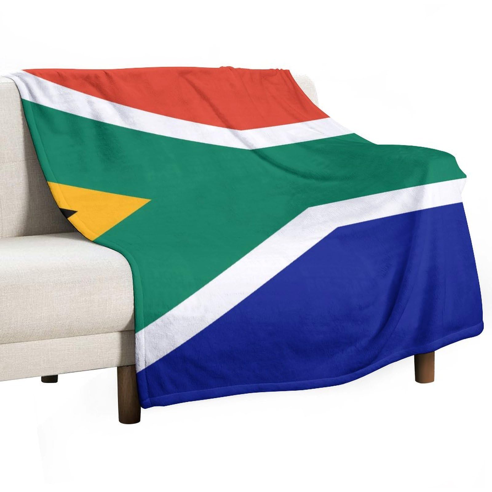 Hxwokrum Flannel Blanket, South Africa Flag Throw Blanket for Couch Sofa Bed Office, Soft And Comfortable Without Pilling