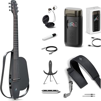 Enya NEXG 2 Acoustic-Electric Guitar Carbon Fiber Travel Smart Audio Guitar Kit & Enya Smart Automatic Guitar Tuner & enya Magnetic Strap