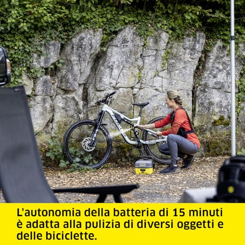 Idropulitrice Portatile A Batteria KäRcher Oc 3 Versione Adventure Con Spazzola Universale + Tubo Aspirazione Fonti D'acqua Alternative, Serbatoio Acqua Da 4L, Tubo Spiralato 2,8M, Leggera Da 2,2 Kg - 4