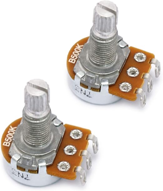 Metallor Mini Alpha Pots Linear B500k Tone Potentiometer Electronics for Electric Guitar or Bass