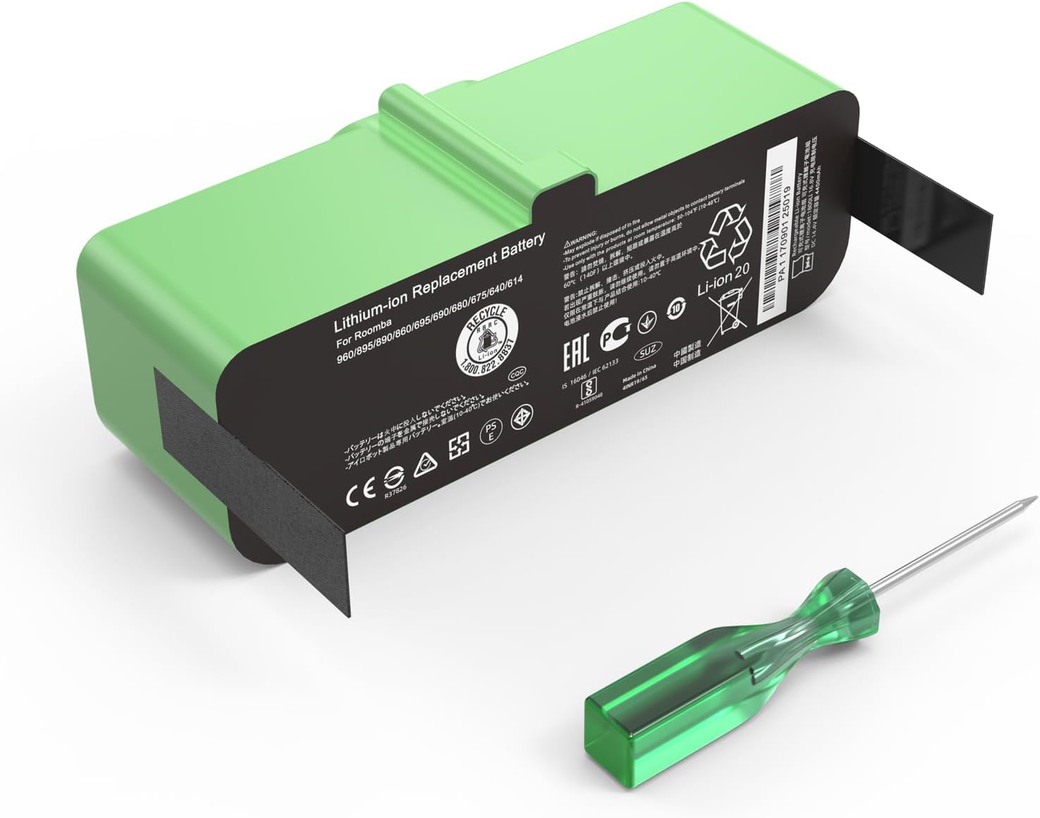 for iRobot Li-ion Battery Replacement, Compatible with Roomba 960 980 981 970 965 801 805 850 860 877 890 891 895 695 690 685 680 677 675 671 670 665 652 640 614 615 Series R3 4419696 Vacuum Batteria