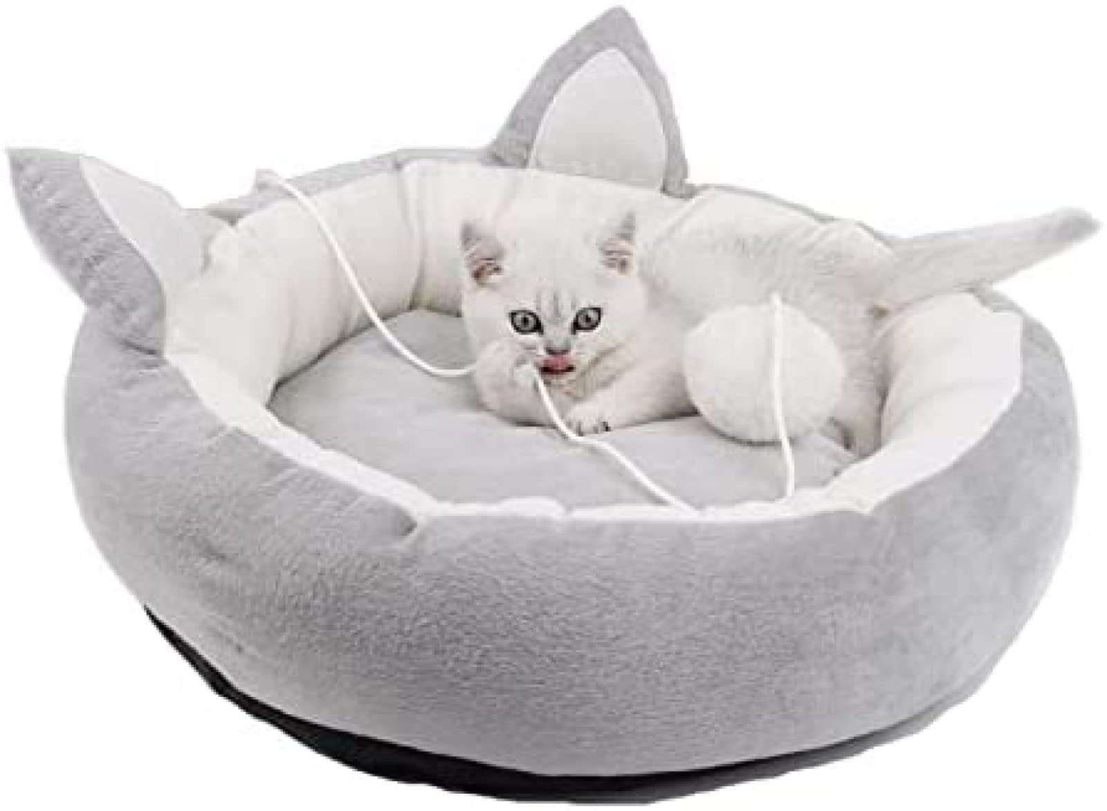 Donut-Hundebett Für Kleine Hunde & Katzen – Rund, Kuschelig, Mit Waschbarem Bezug, Lila