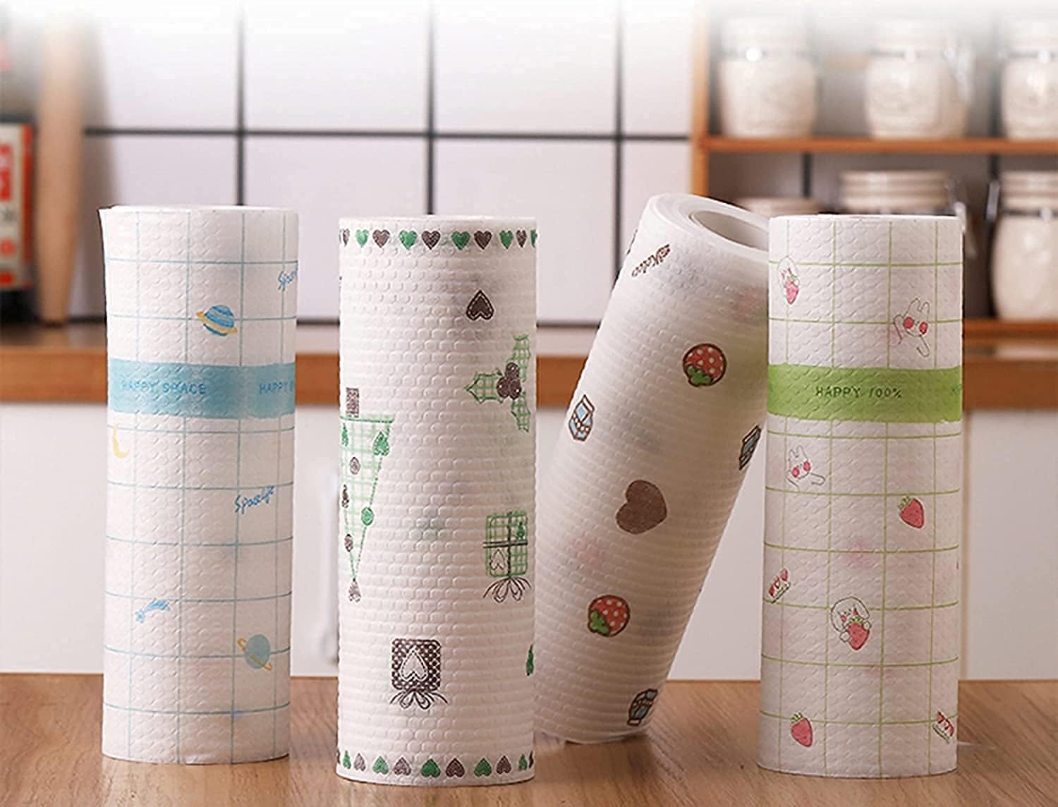 PECULIAR Non-Woven Reusable Kitchen Printed Tissue Roll Non-stick Oil Absorbing Paper Roll Kitchen Special Paper Towel Wipe Paper Pack Of (1)