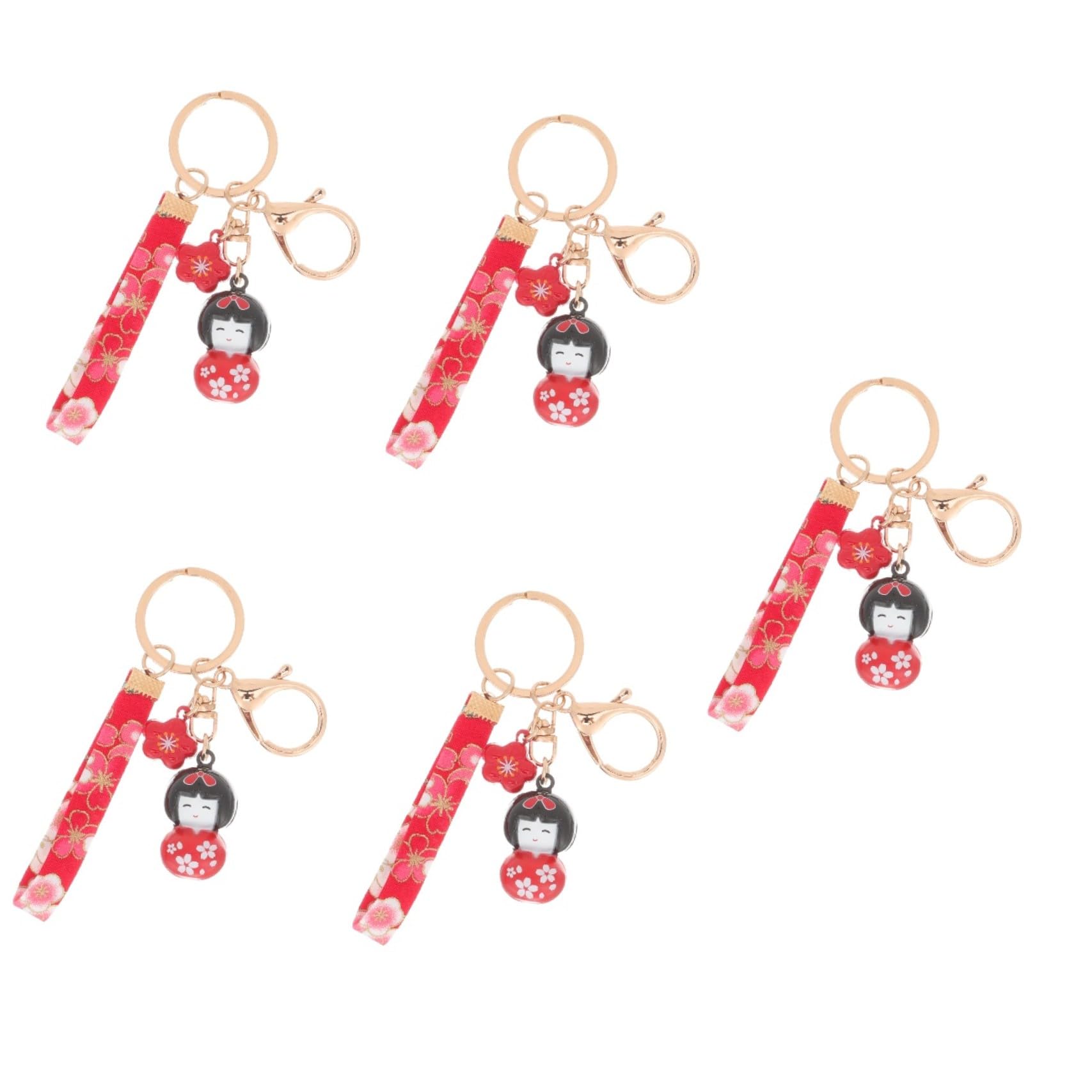 Mikikit 5stücke Adorable Puppen Schlüsselanhänger Mit Kirschblüten-glocke Dekorativer Für Taschen Leicht Und Tragbar Perfektes Für Und Familie