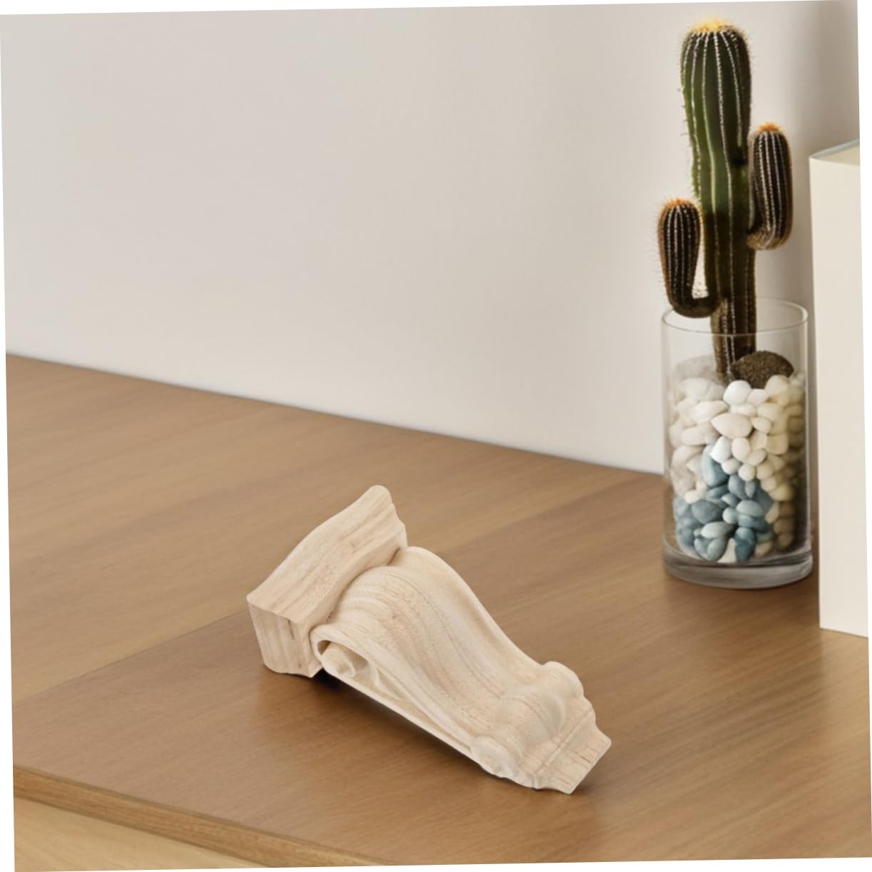 Soportes de Madera Tallada a Mano Estilo Europeo para Estantes y Muebles