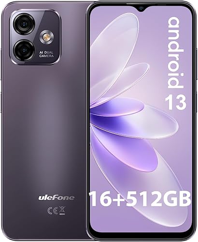 Ulefone Note 16 Pro teléfonos desbloqueados, teléfono celular de 16+512 GB, cámara trasera de 50 MP, cámara frontal de 8 MP, sistema operativo