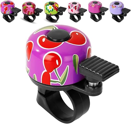 Miniatura 5 de Timbre de bicicleta para niños, niñas, adultos, 120 db, clásico mini anillo de bicicleta ruidoso, diseño de campana de bicicleta con sonido nítido y