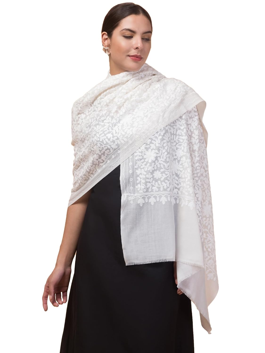 tweedle Warm and Soft Pure Wool Kashmiri Embroidery Stole/Shawl/Wrap for Women with Stone Work (28 x 80 Inches) - Review, Price and Buying Guide
