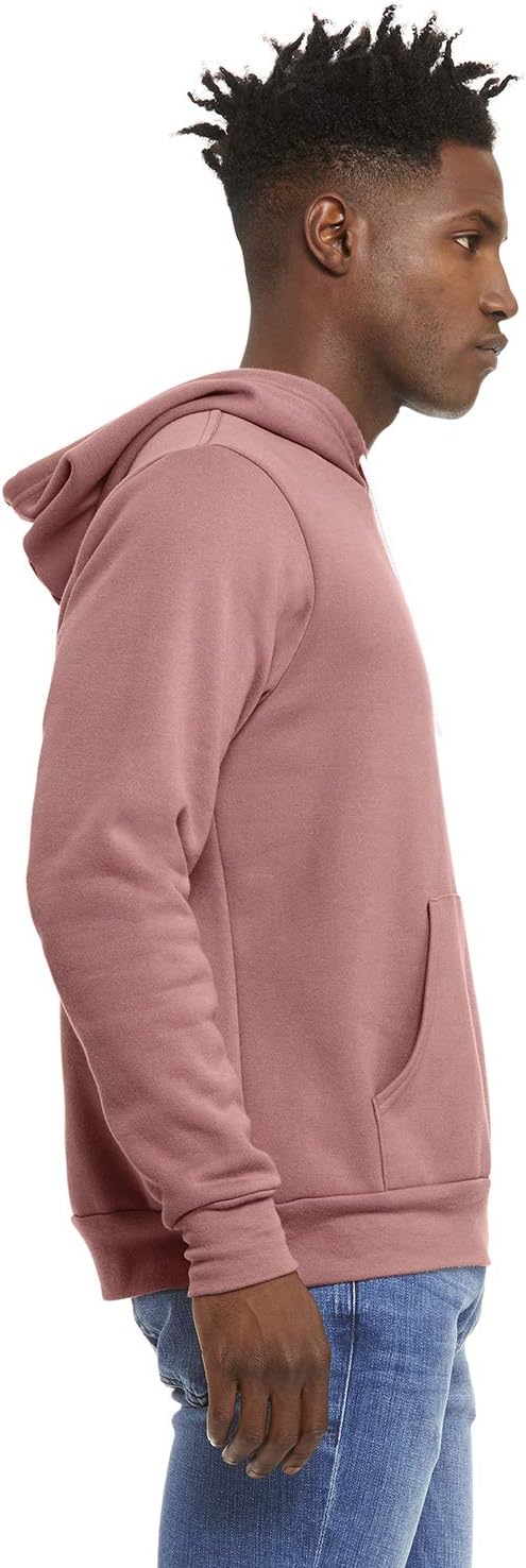 Bella + Canvas Unisex Sponge Fleece Pullover Hooded Sweatshirt XS MAUVE
