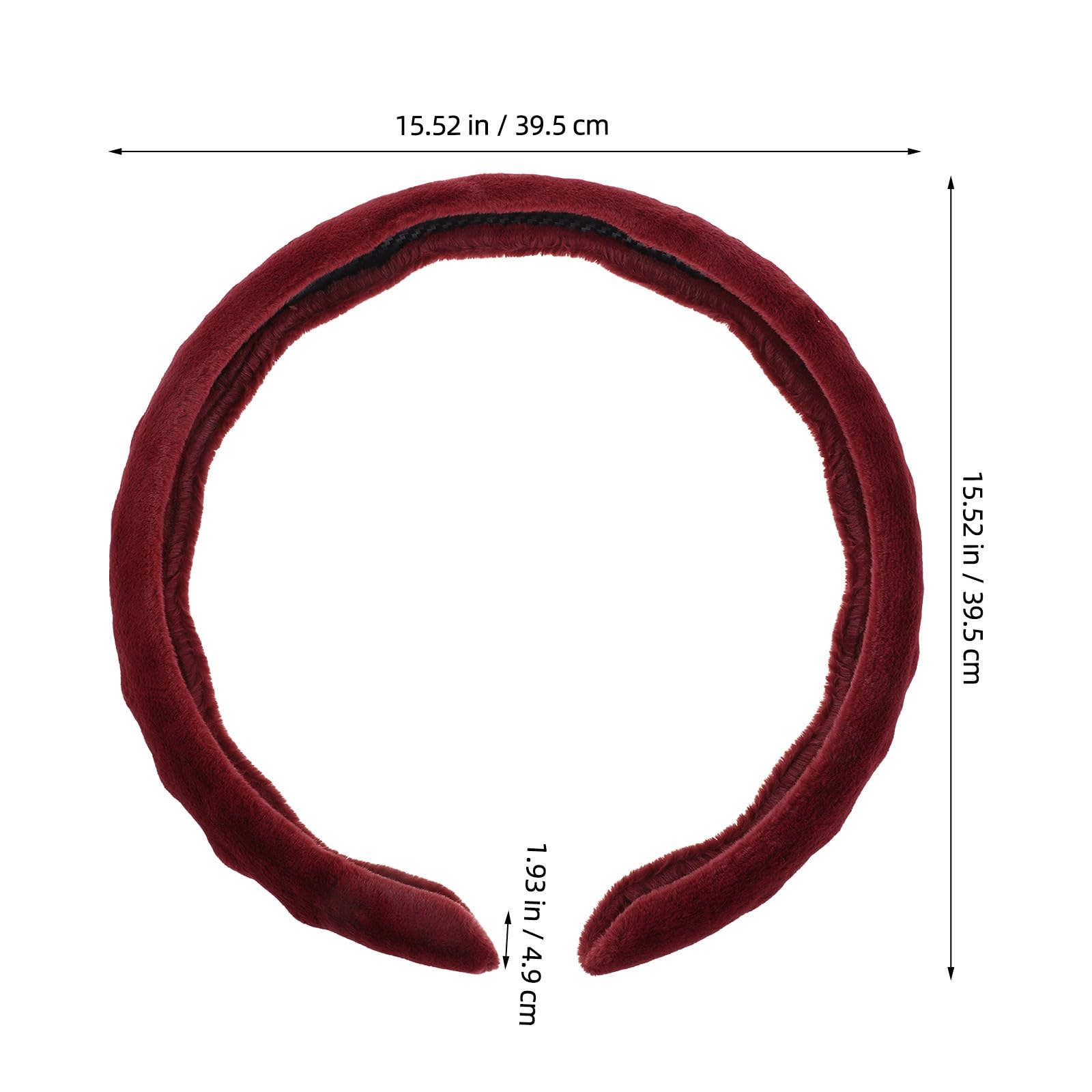 Warmer Plüsch Lenkradbezug 38cm Rot für Auto und LKW
